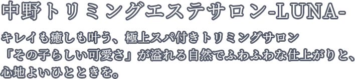 キレイも癒しも叶う、極上スパ付きトリミングサロン「その子らしい可愛さ」が溢れる自然でふわふわな仕上がりと、心地よいひとときを。